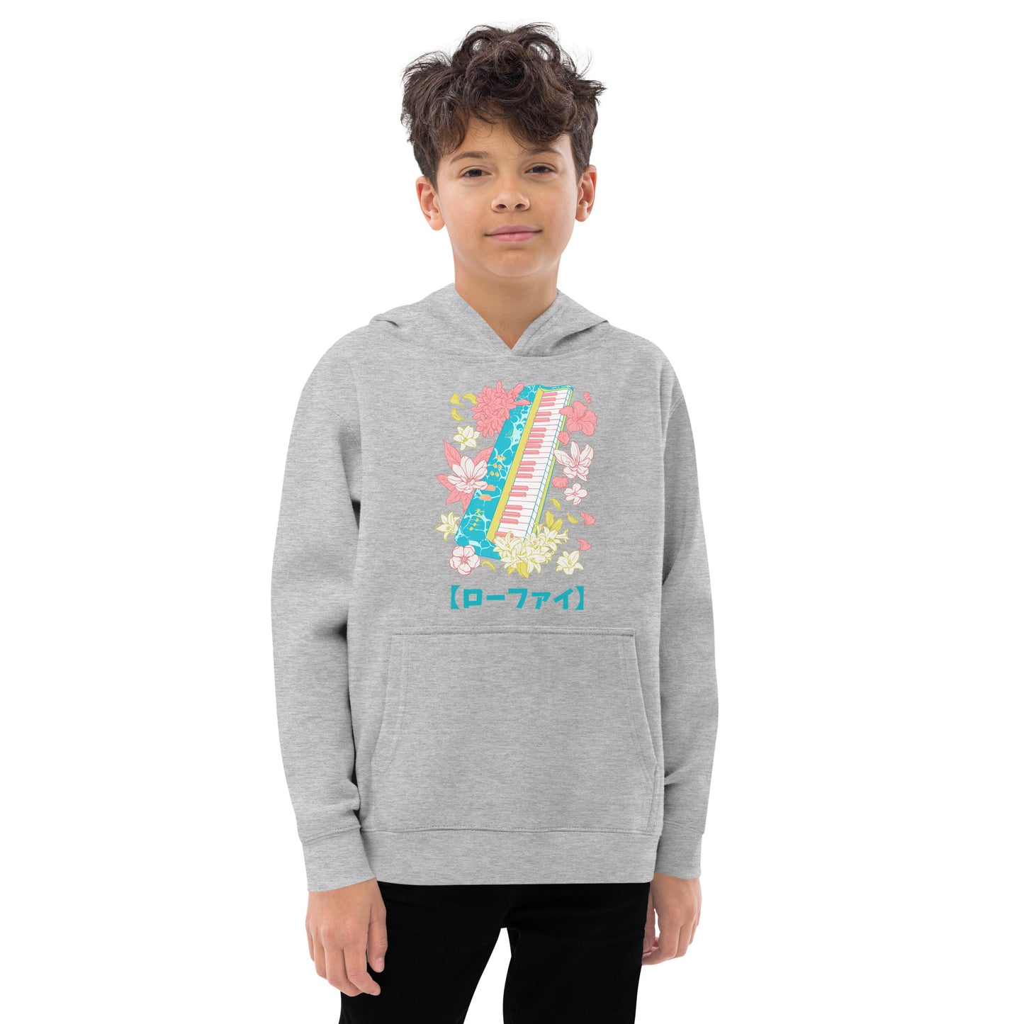 Lo-Fi Islands Keyboard Kids Fleece Hoodie