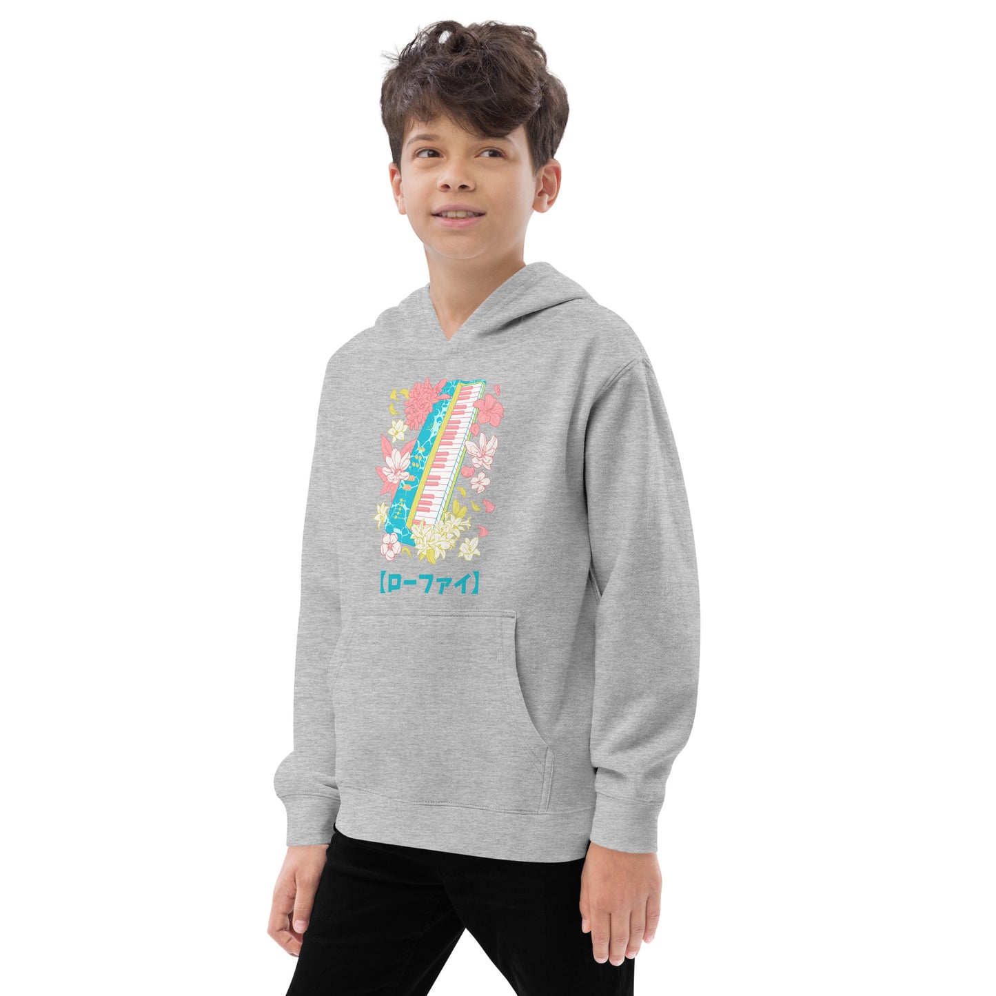 Lo-Fi Islands Keyboard Kids Fleece Hoodie