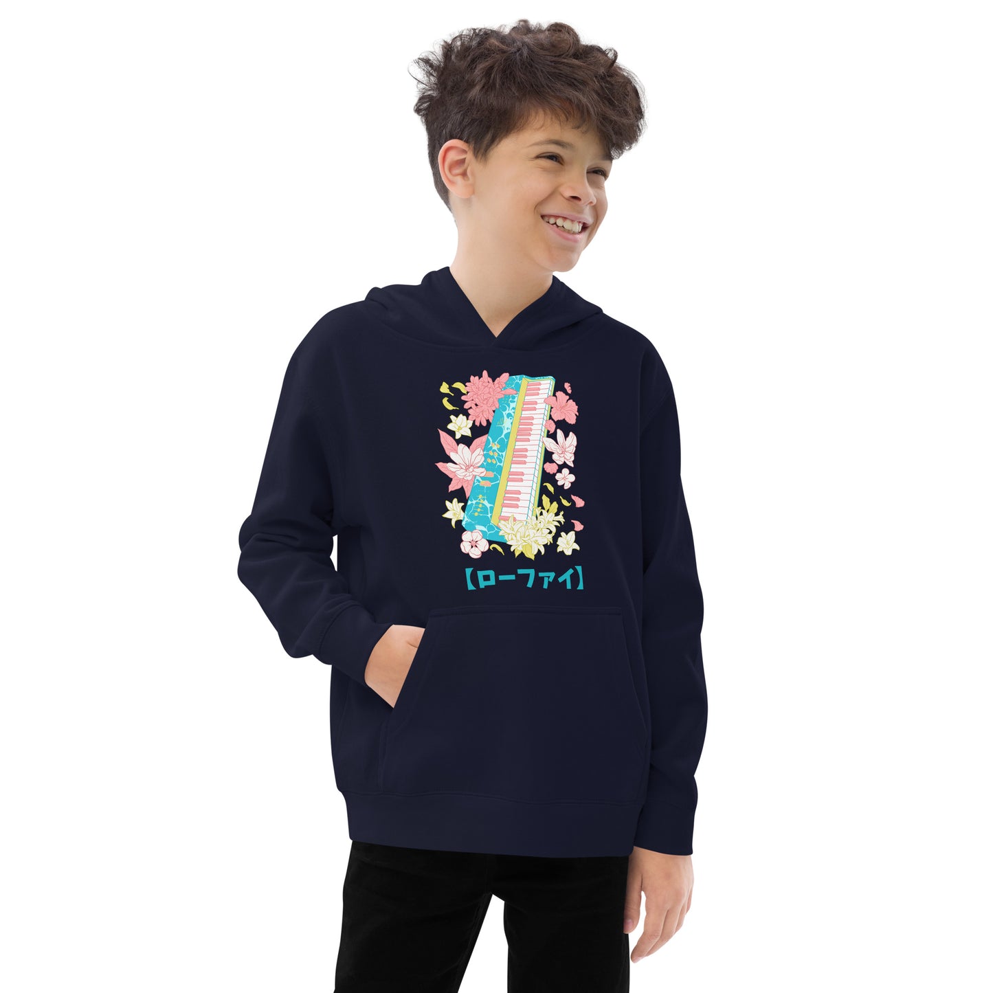 Lo-Fi Islands Keyboard Kids Fleece Hoodie