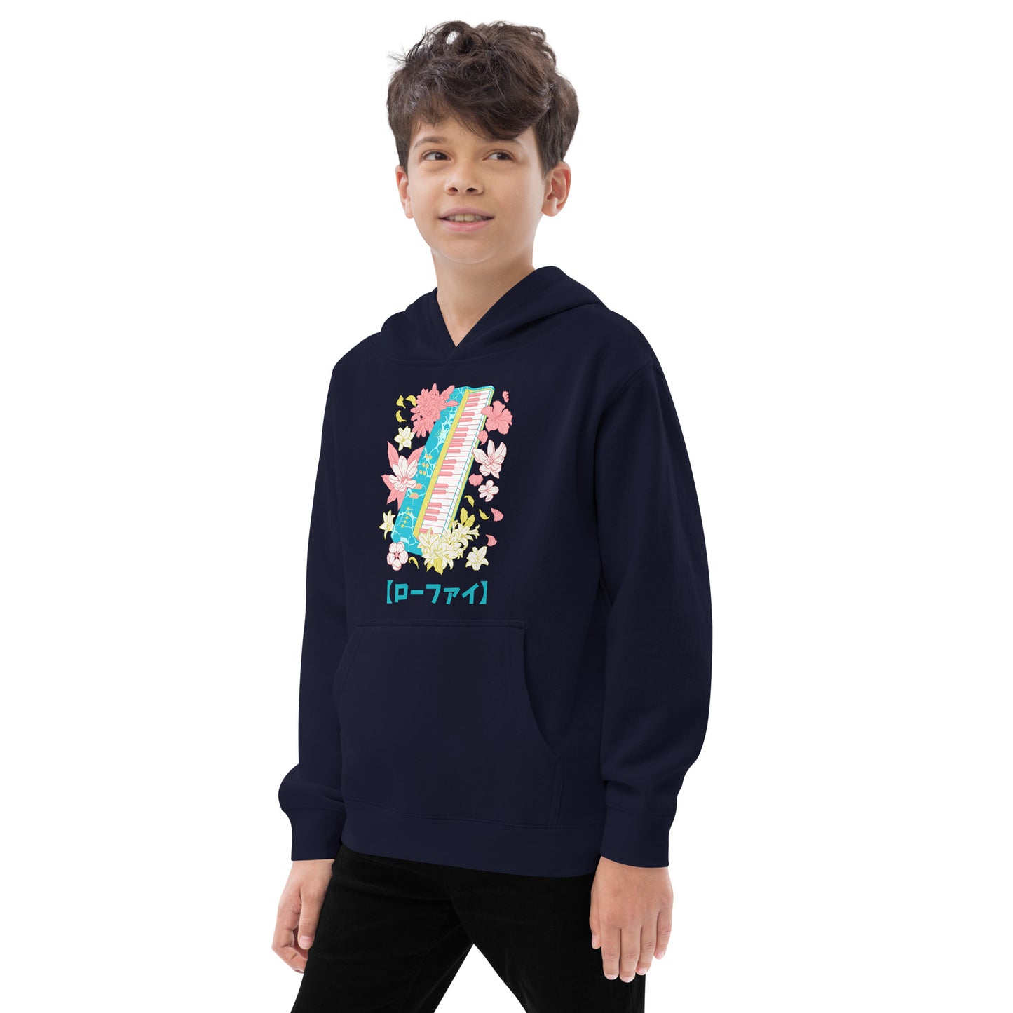 Lo-Fi Islands Keyboard Kids Fleece Hoodie