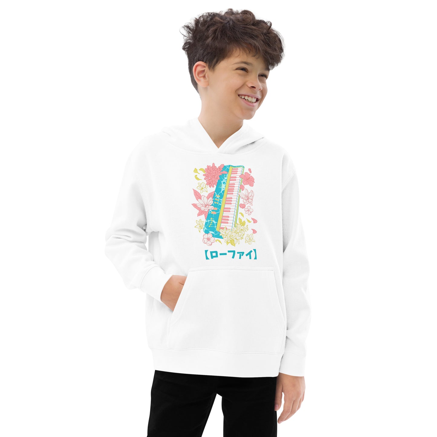 Lo-Fi Islands Keyboard Kids Fleece Hoodie