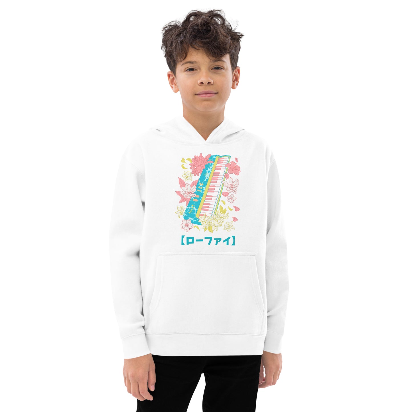 Lo-Fi Islands Keyboard Kids Fleece Hoodie