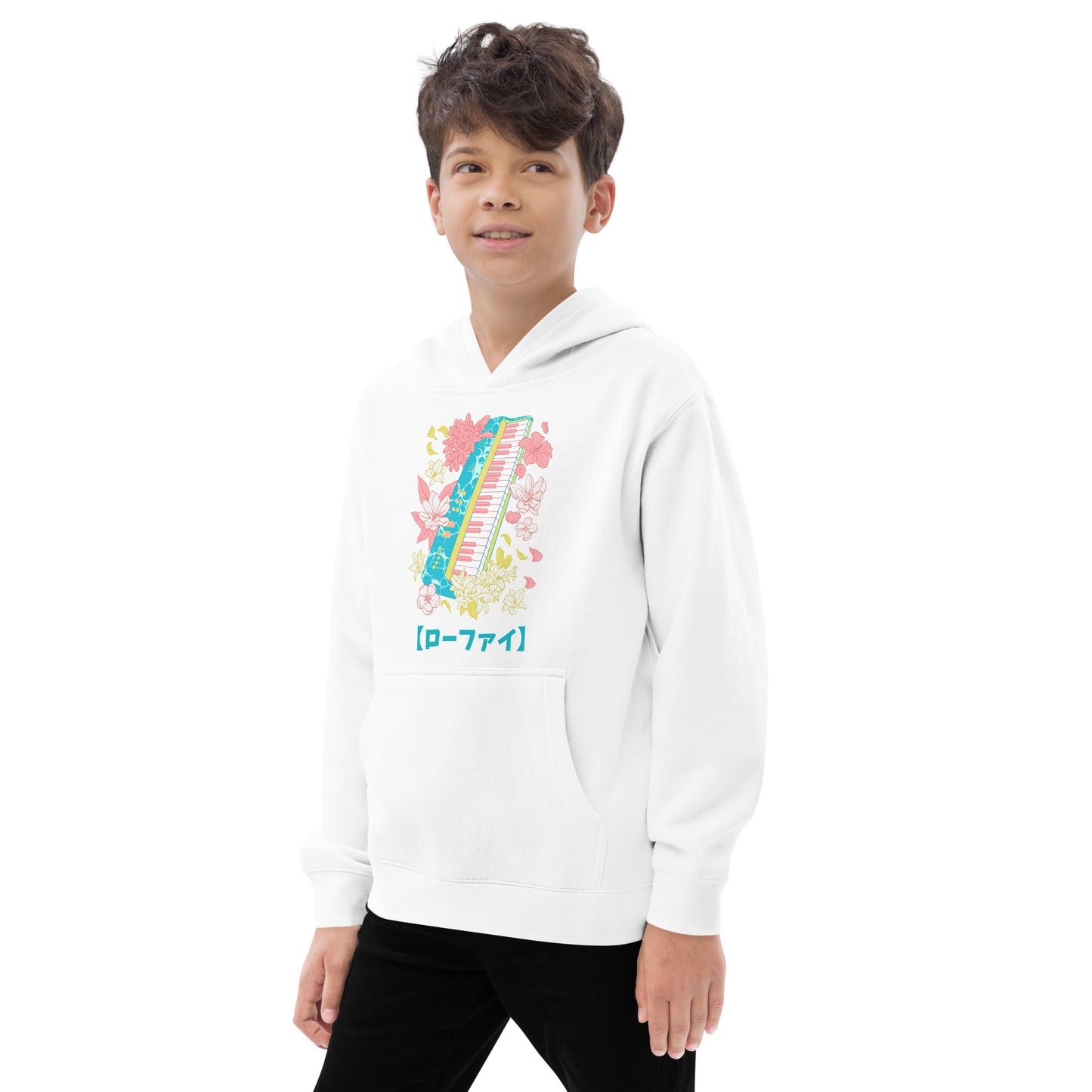 Lo-Fi Islands Keyboard Kids Fleece Hoodie