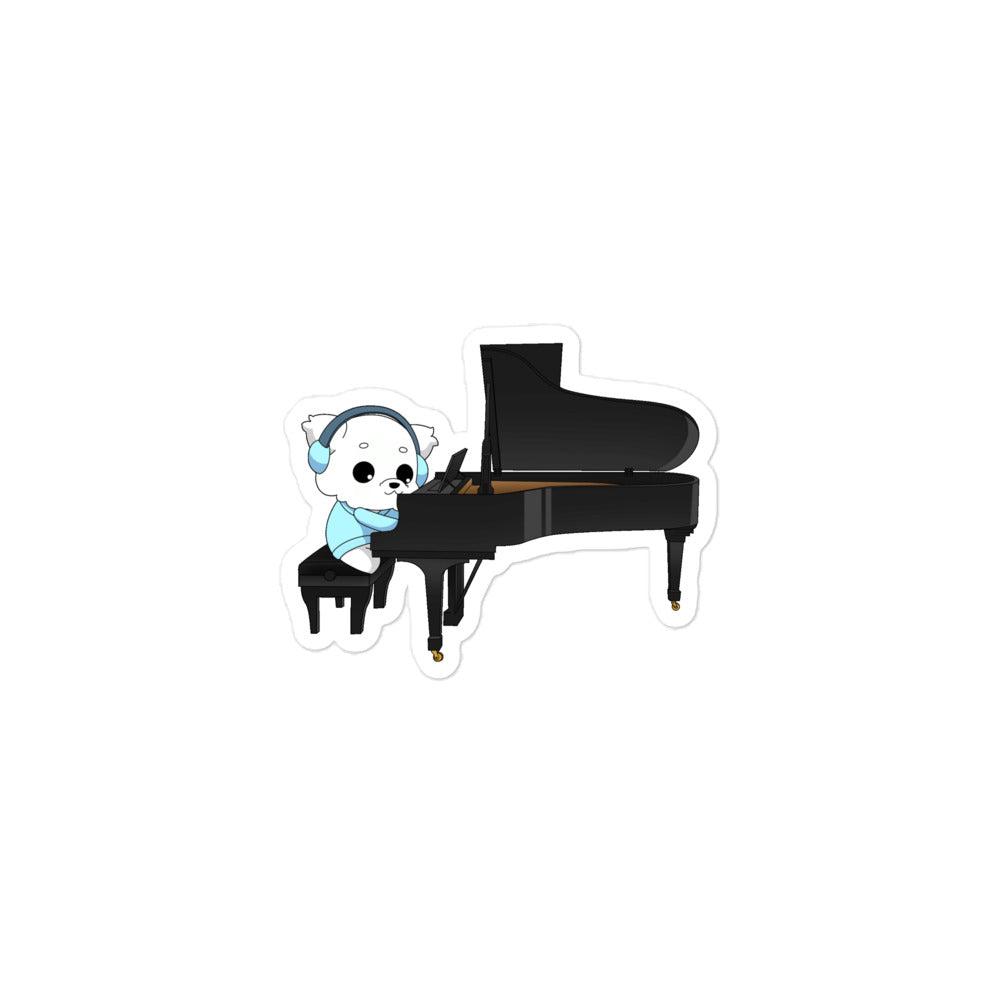 Lo-Fi Puppy Piano Bubble-Free Stickers