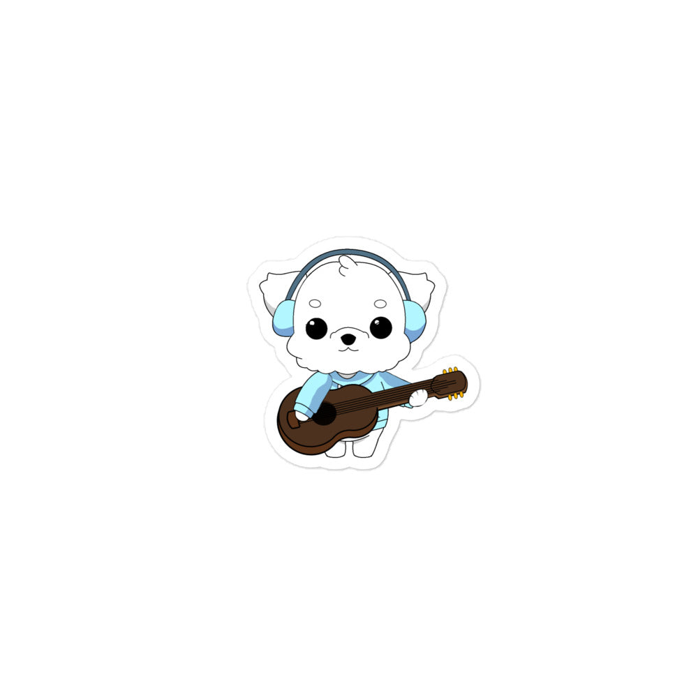 Lo-Fi Puppy Guitar Bubble-Free Stickers