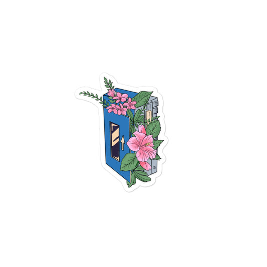 Hibiscus Cassette Blue Bubble-Free Stickers