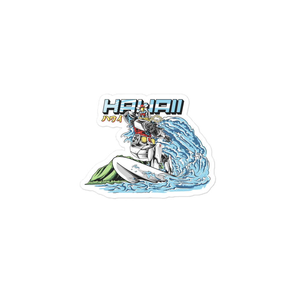 Mecha Island Surfer Bubble-Free Stickers