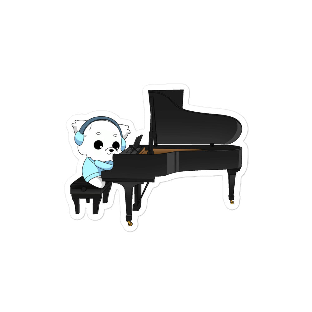 Lo-Fi Puppy Piano Bubble-Free Stickers