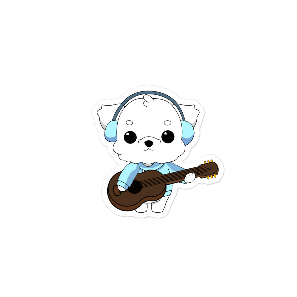 Lo-Fi Puppy Guitar Bubble-Free Stickers