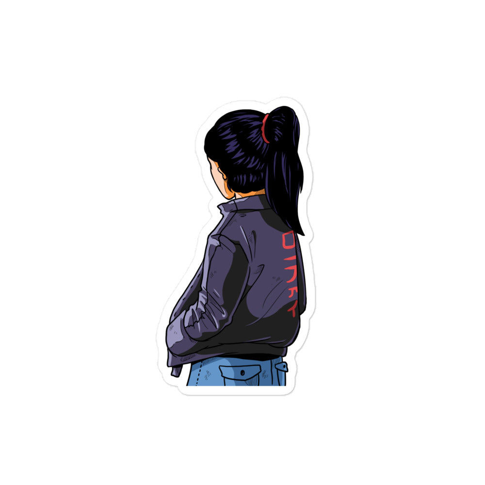 Lo-Fi Streetwear Girl Bubble-Free Stickers