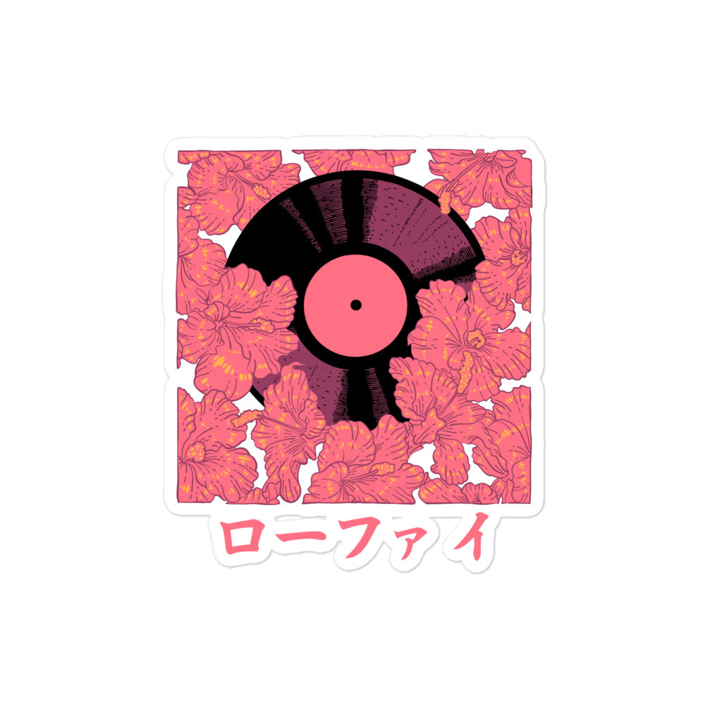 Red Hibiscus Vinyl Bubble-Free Stickers