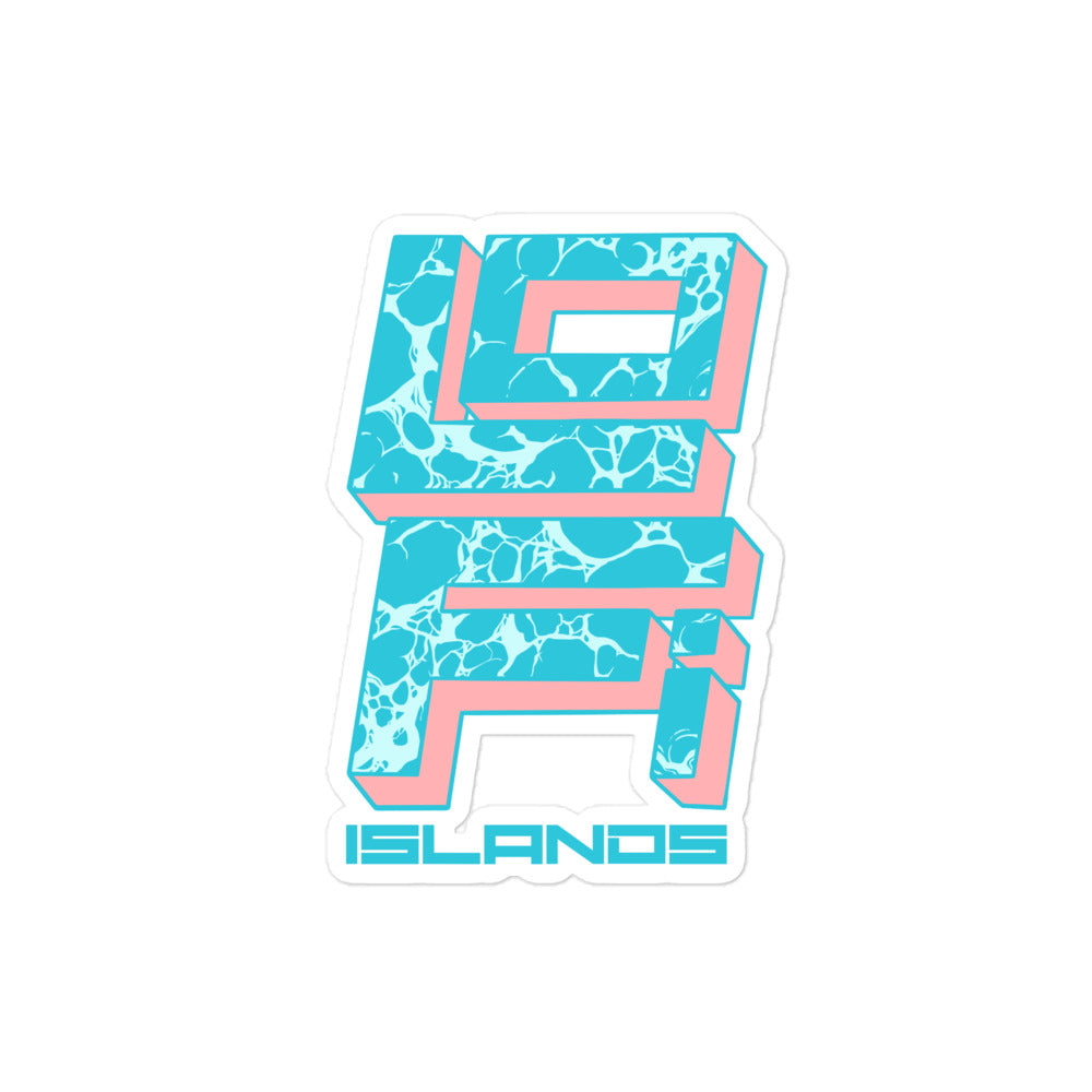 Lo-Fi Islands Water Logo Bubble-Free Stickers