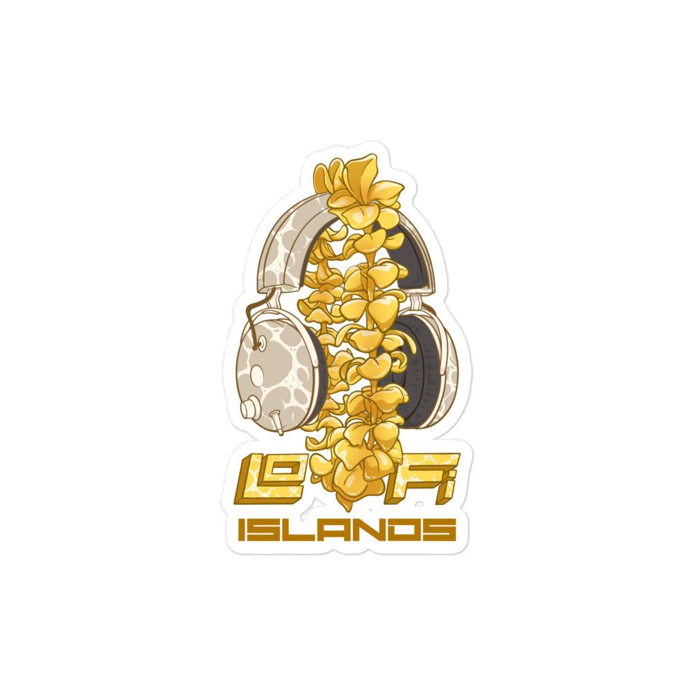 Lo-Fi Islands Lei Headphones Bubble-Free Stickers