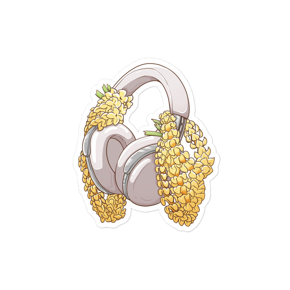 Puakenikeni Lei Headphones Bubble-Free Stickers