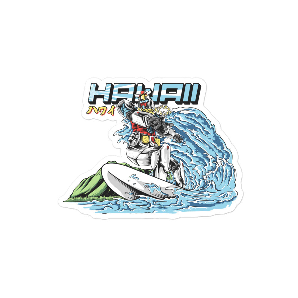 Mecha Island Surfer Bubble-Free Stickers