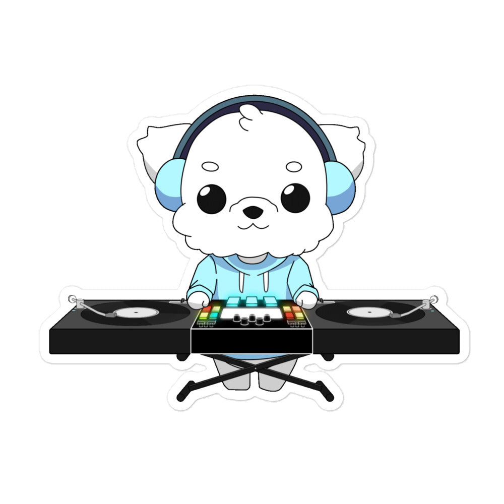 Lo-Fi Puppy DJ Bubble-Free Stickers