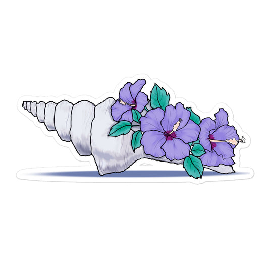 Hibiscus Seashell Bubble-Free Stickers