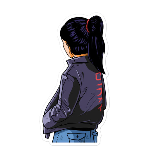 Lo-Fi Streetwear Girl Bubble-Free Stickers