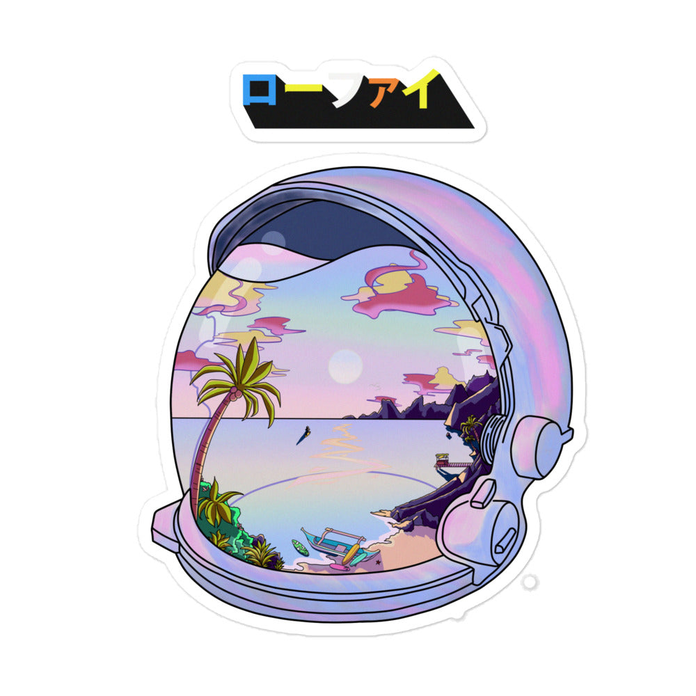 Lo-Fi Islands Astronaut Bubble-Free Stickers