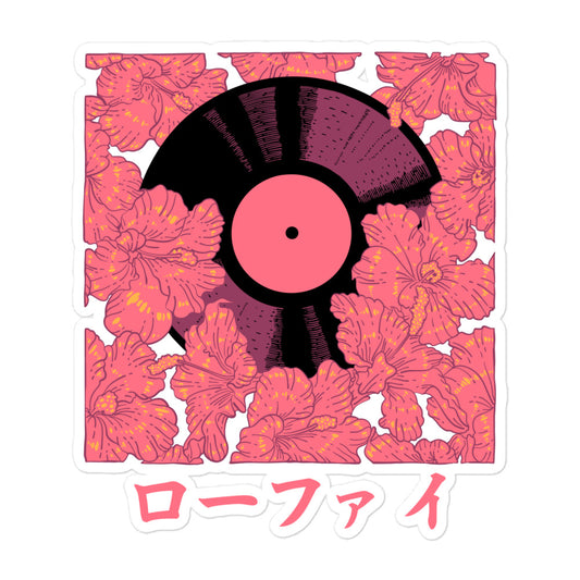 Red Hibiscus Vinyl Bubble-Free Stickers