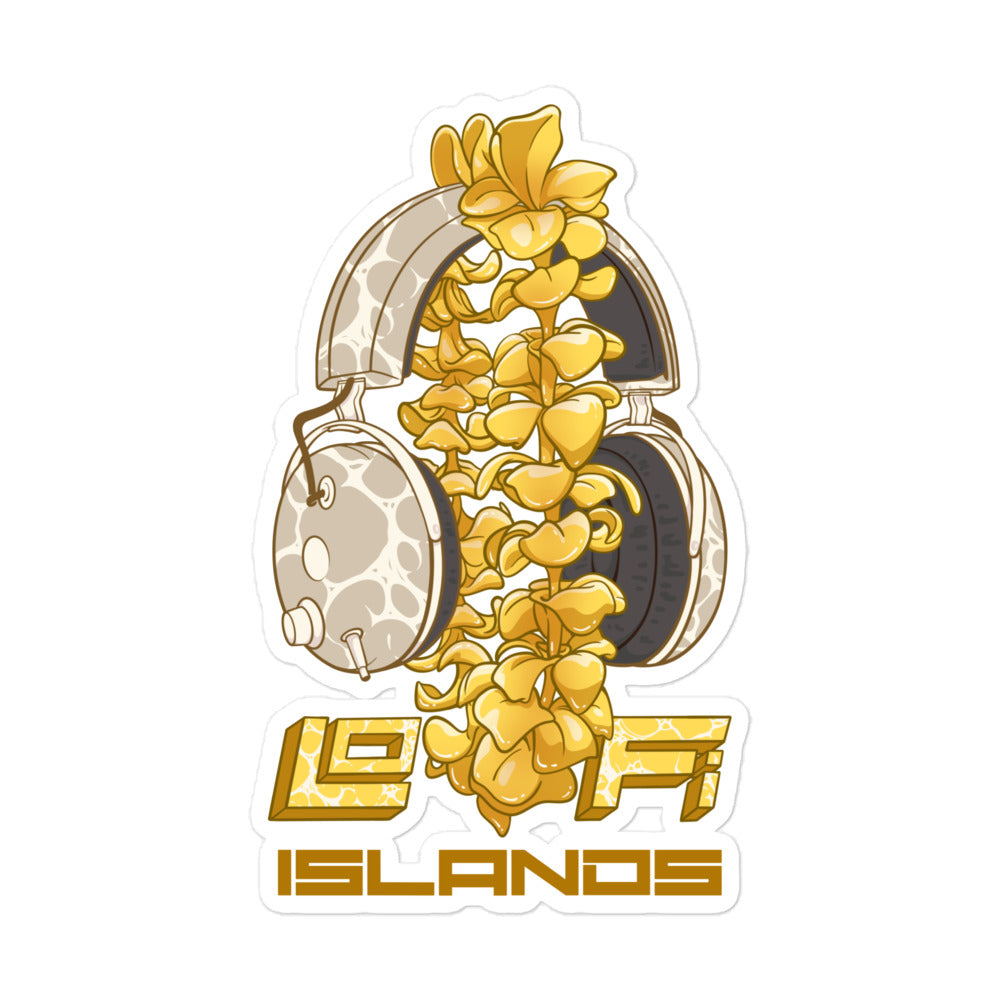 Lo-Fi Islands Lei Headphones Bubble-Free Stickers