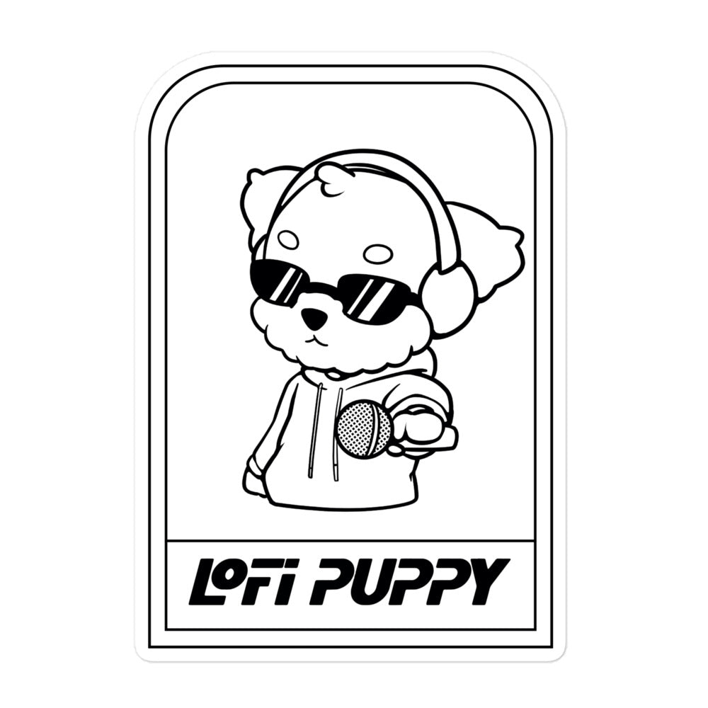 Lo-Fi Puppy Mic Bubble-Free Stickers