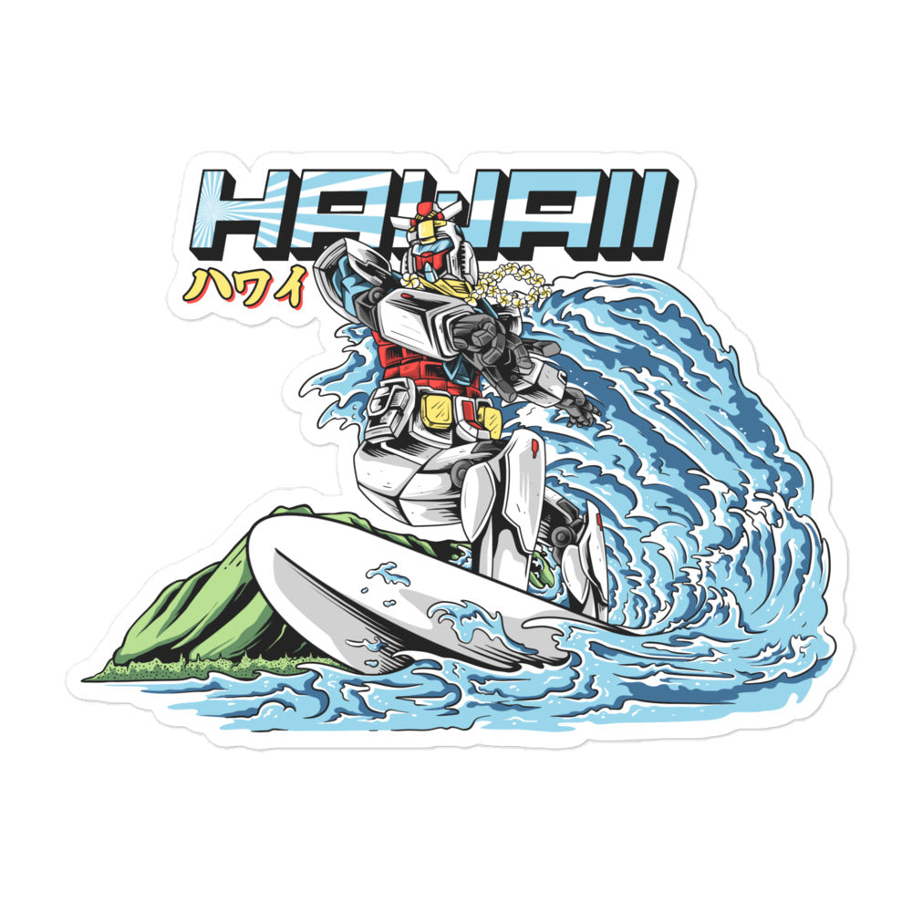 Mecha Island Surfer Bubble-Free Stickers