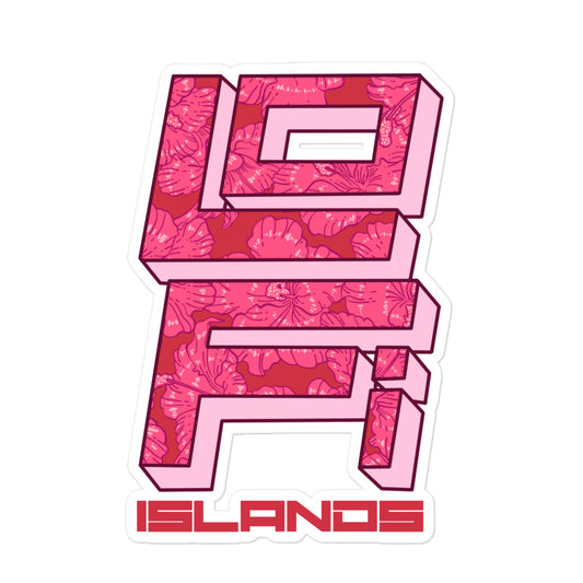 Lo-Fi Islands Red Bubble-Free Stickers