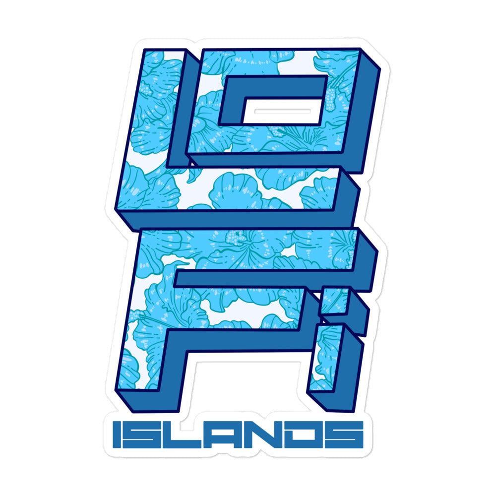 Lo-Fi Islands Blue Bubble-Free Stickers