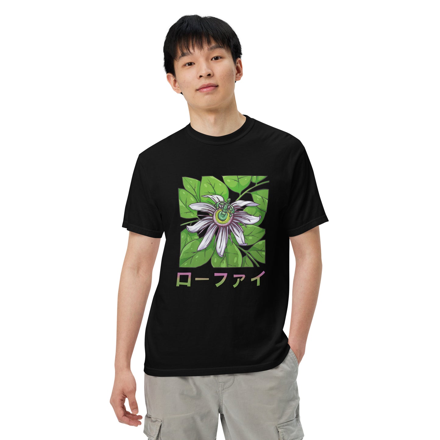 Passionfruit Flower Men’s Garment-Dyed Heavyweight T-Shirt