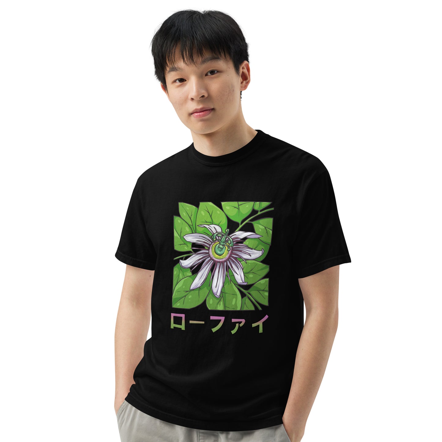 Passionfruit Flower Men’s Garment-Dyed Heavyweight T-Shirt