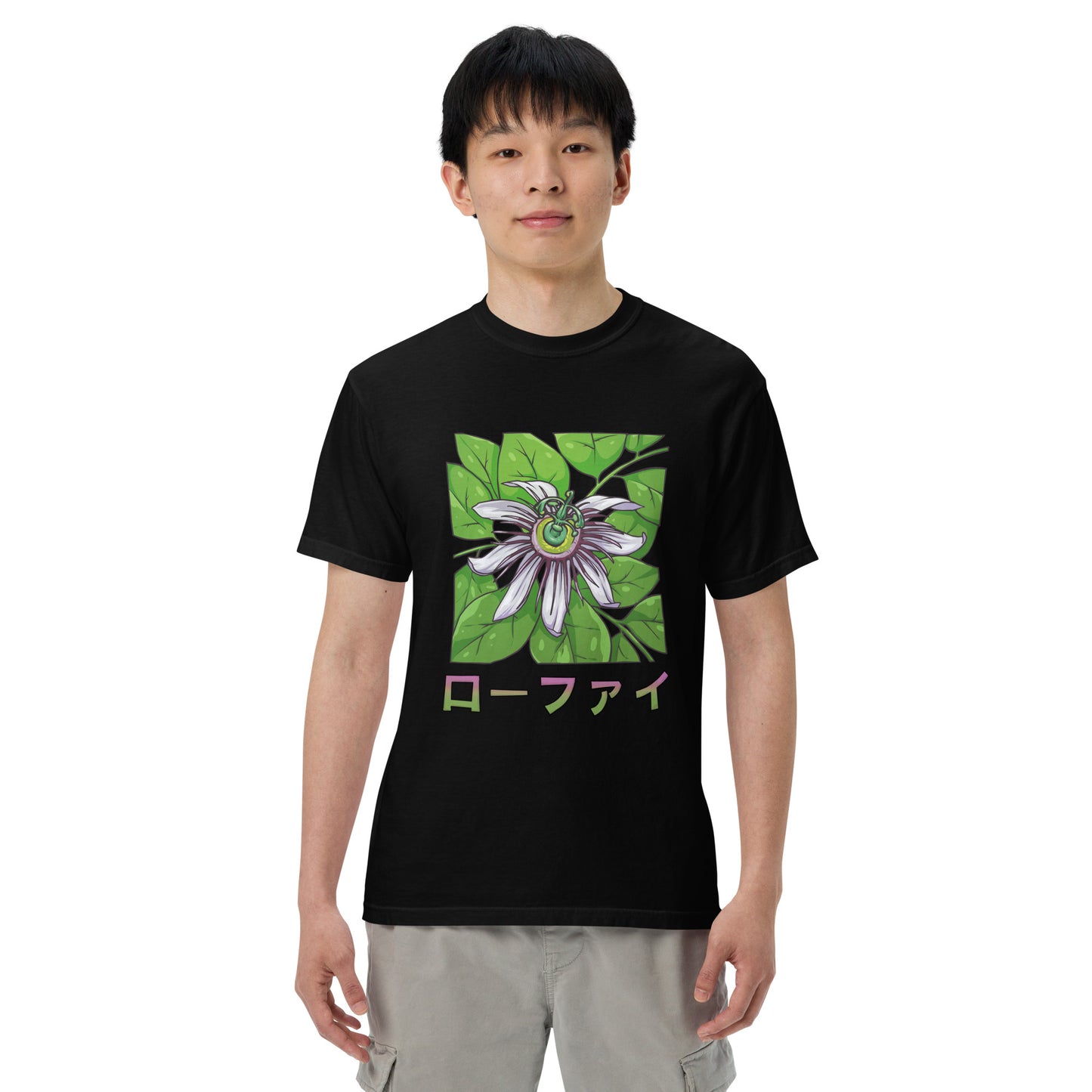 Passionfruit Flower Men’s Garment-Dyed Heavyweight T-Shirt