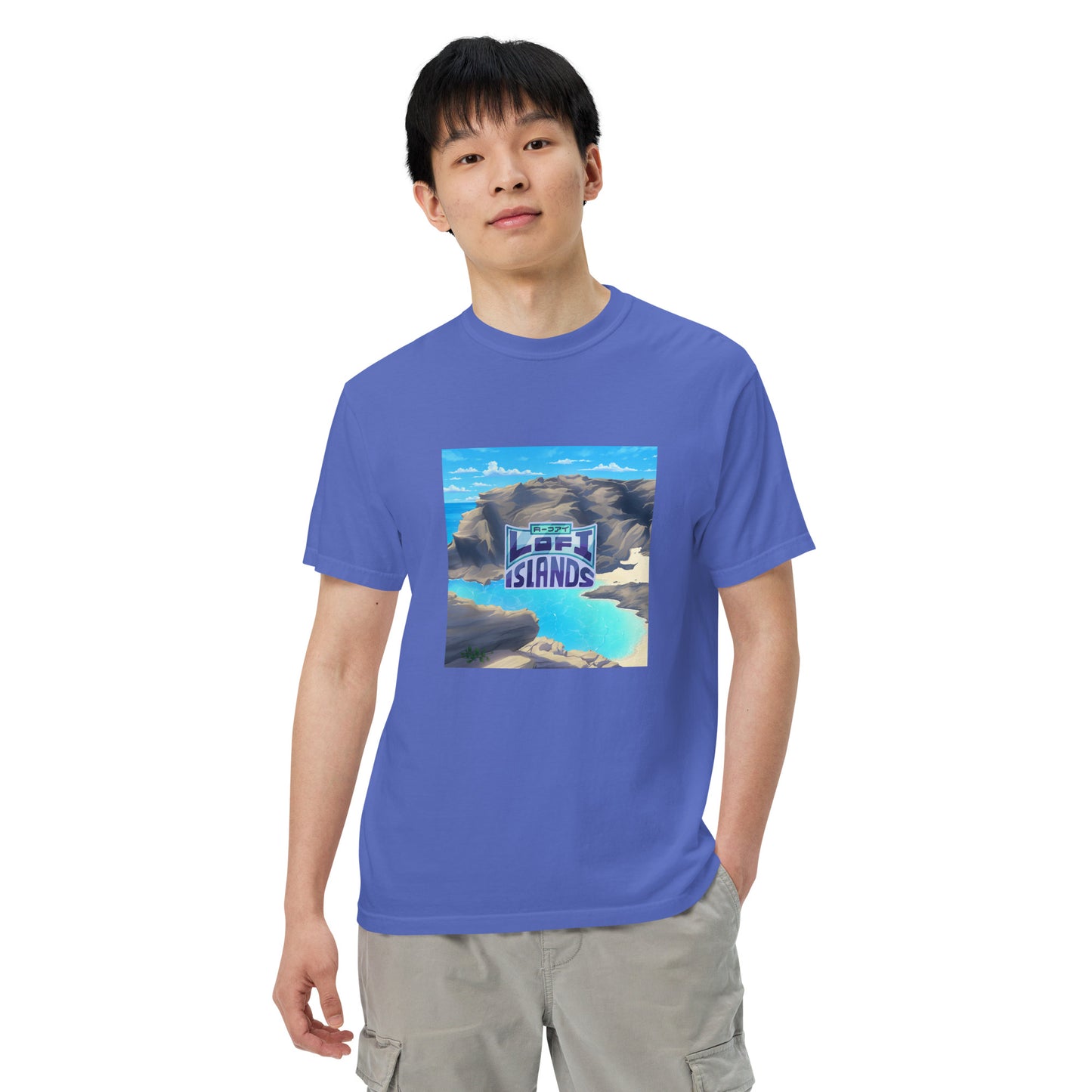 Halona Blowhole & Beach Cove Men’s Garment-Dyed Heavyweight T-Shirt