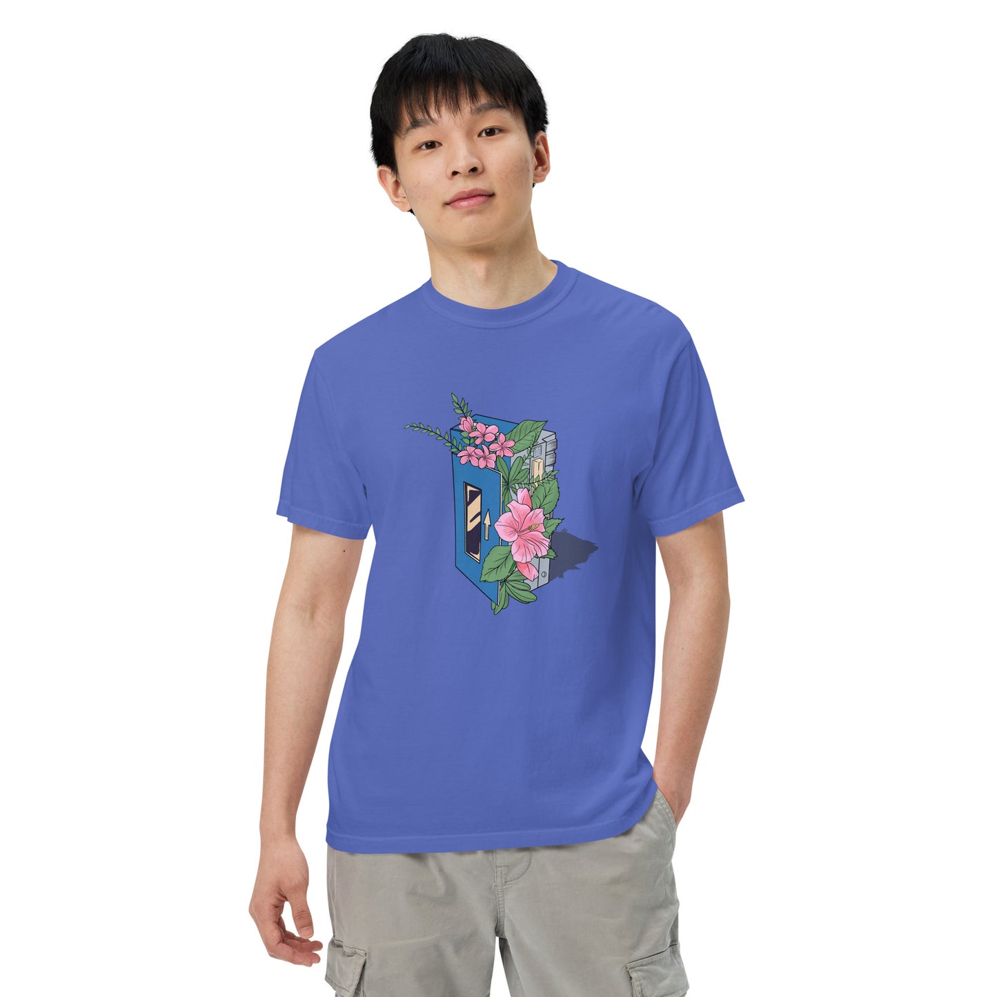 Hibiscus Cassette Lo-Fi Islands Men’s Garment-Dyed Heavyweight T-Shirt