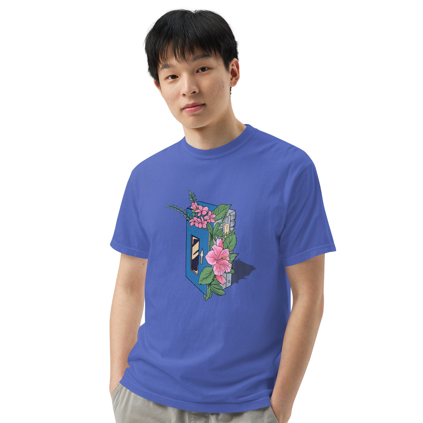 Hibiscus Cassette Lo-Fi Islands Men’s Garment-Dyed Heavyweight T-Shirt