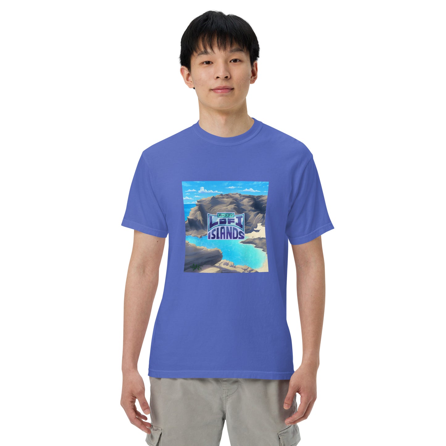 Halona Blowhole & Beach Cove Men’s Garment-Dyed Heavyweight T-Shirt