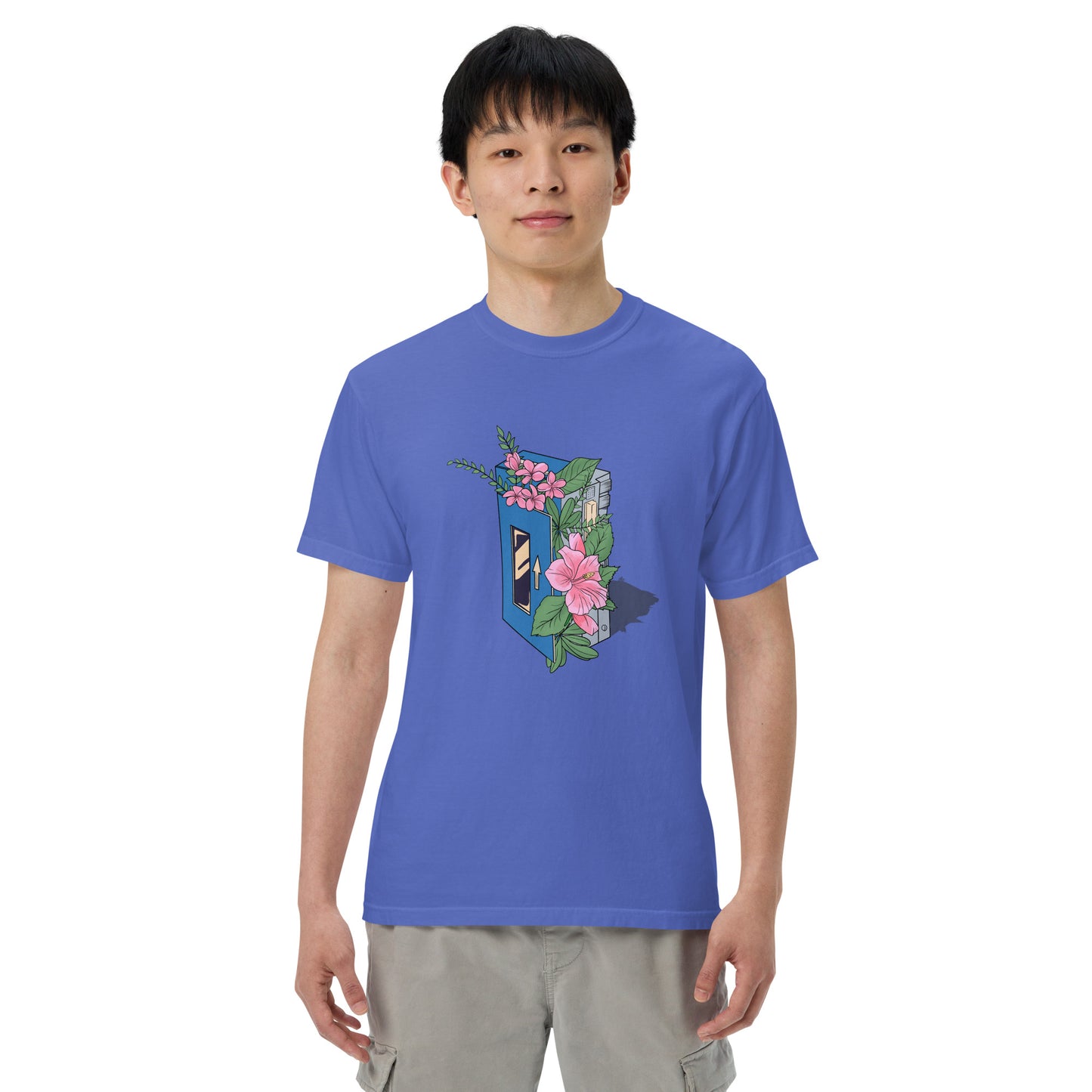 Hibiscus Cassette Lo-Fi Islands Men’s Garment-Dyed Heavyweight T-Shirt