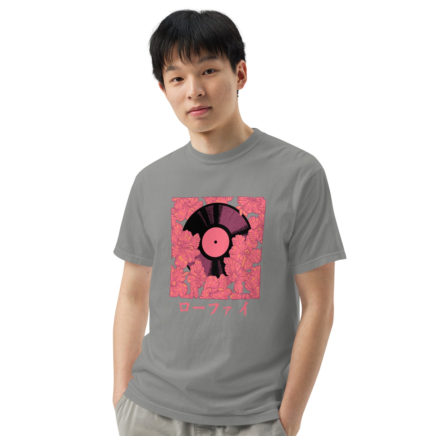 Vinyl Hibiscus Men’s Garment-Dyed Heavyweight T-Shirt