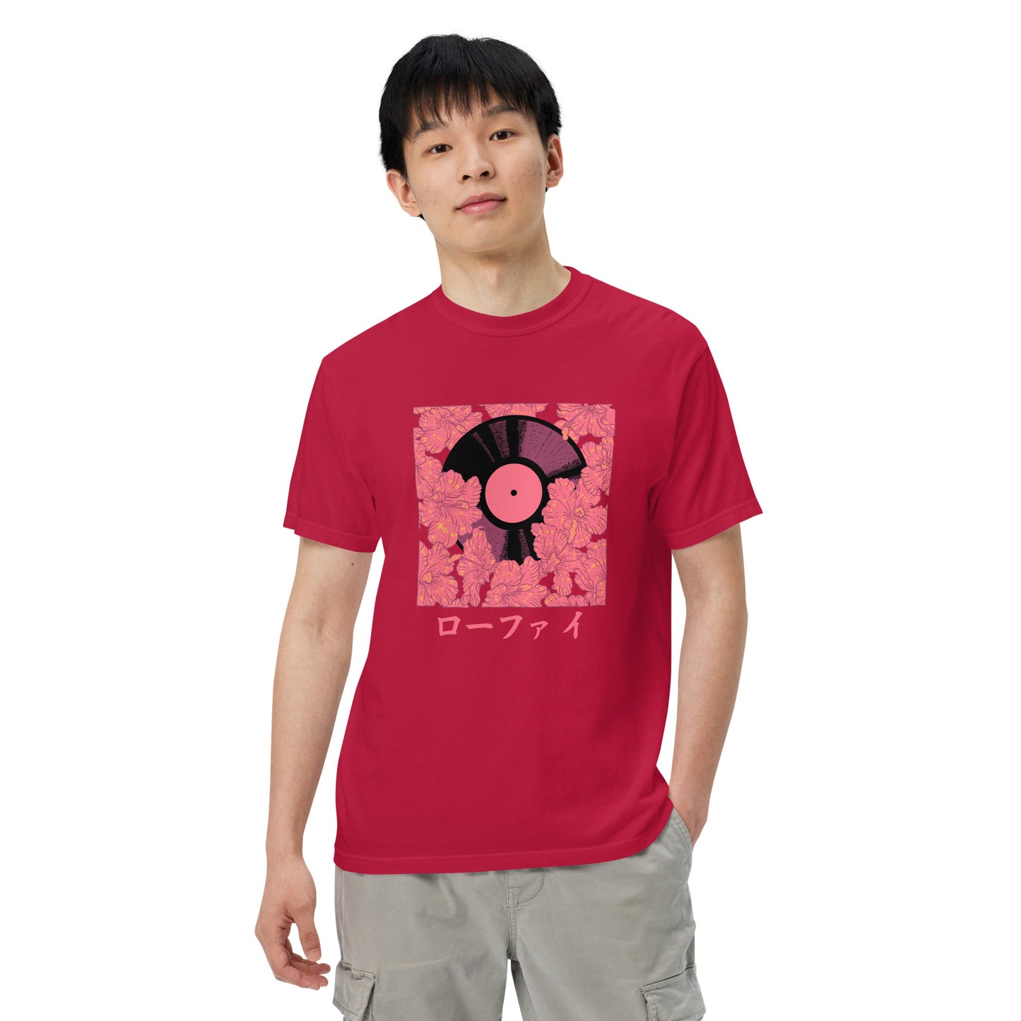 Vinyl Hibiscus Men’s Garment-Dyed Heavyweight T-Shirt