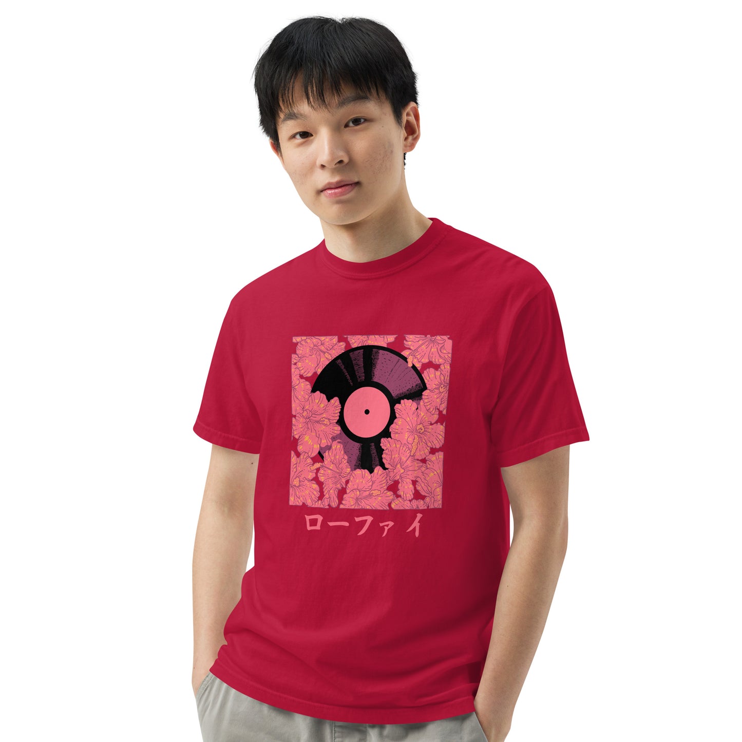 Vinyl Hibiscus Men’s Garment-Dyed Heavyweight T-Shirt