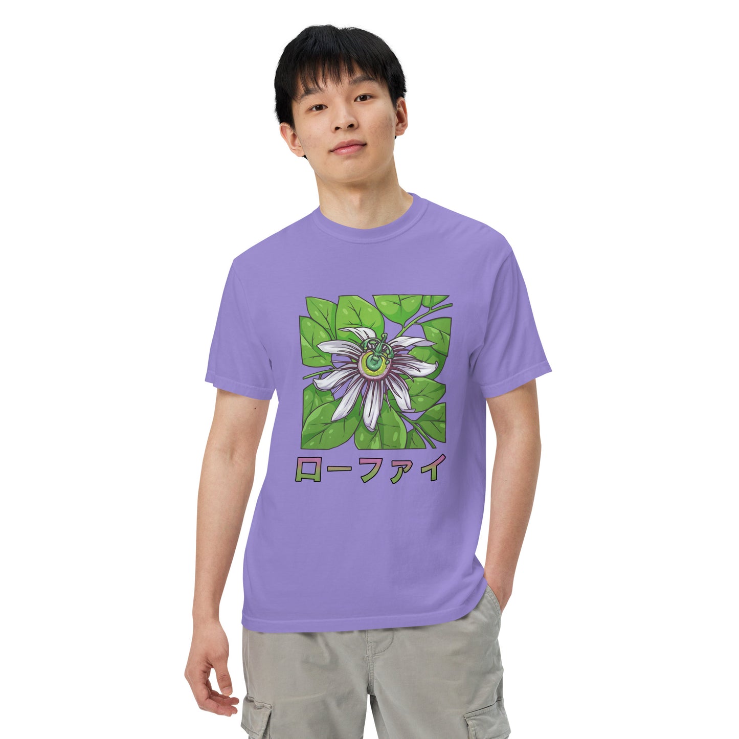 Passionfruit Flower Men’s Garment-Dyed Heavyweight T-Shirt