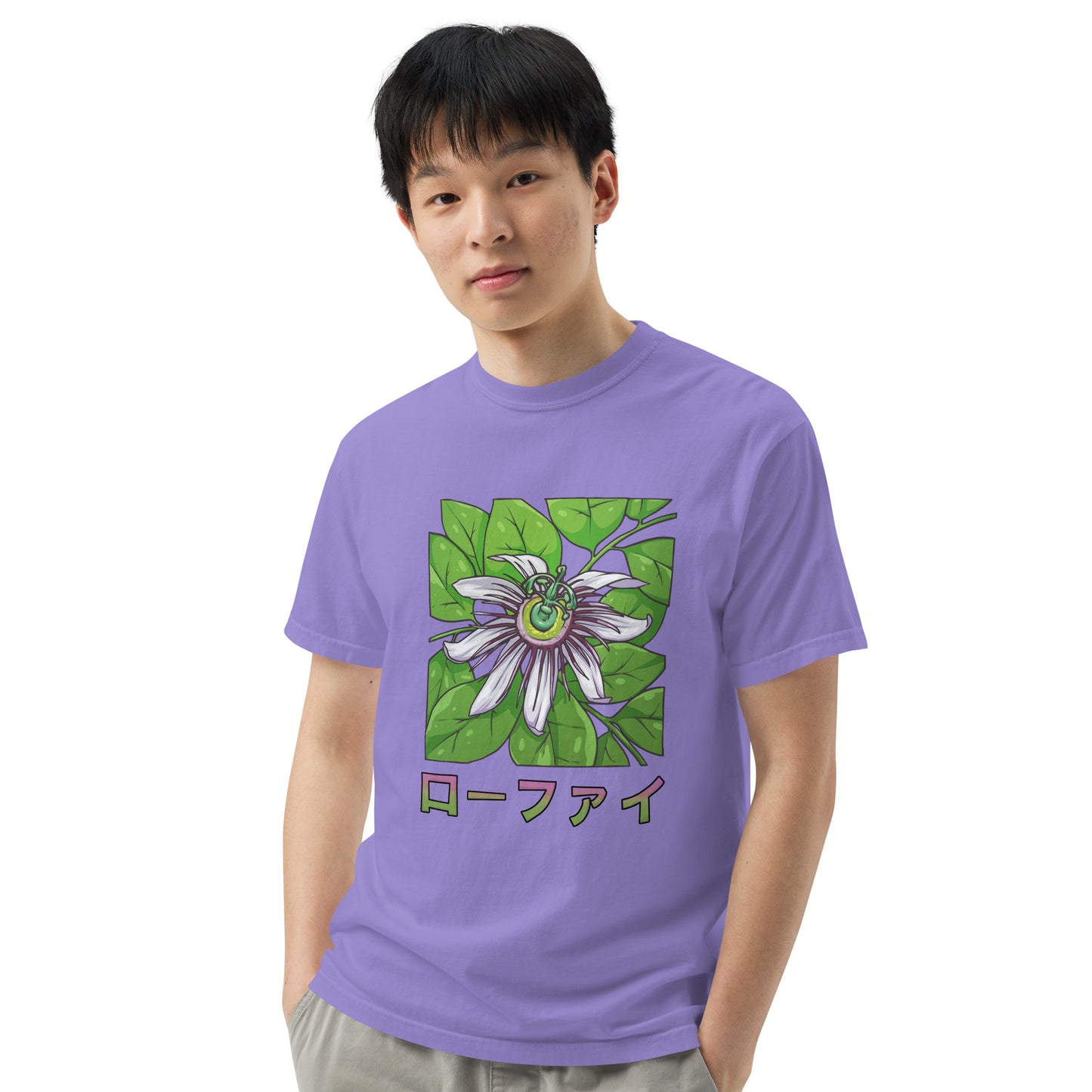 Passionfruit Flower Men’s Garment-Dyed Heavyweight T-Shirt