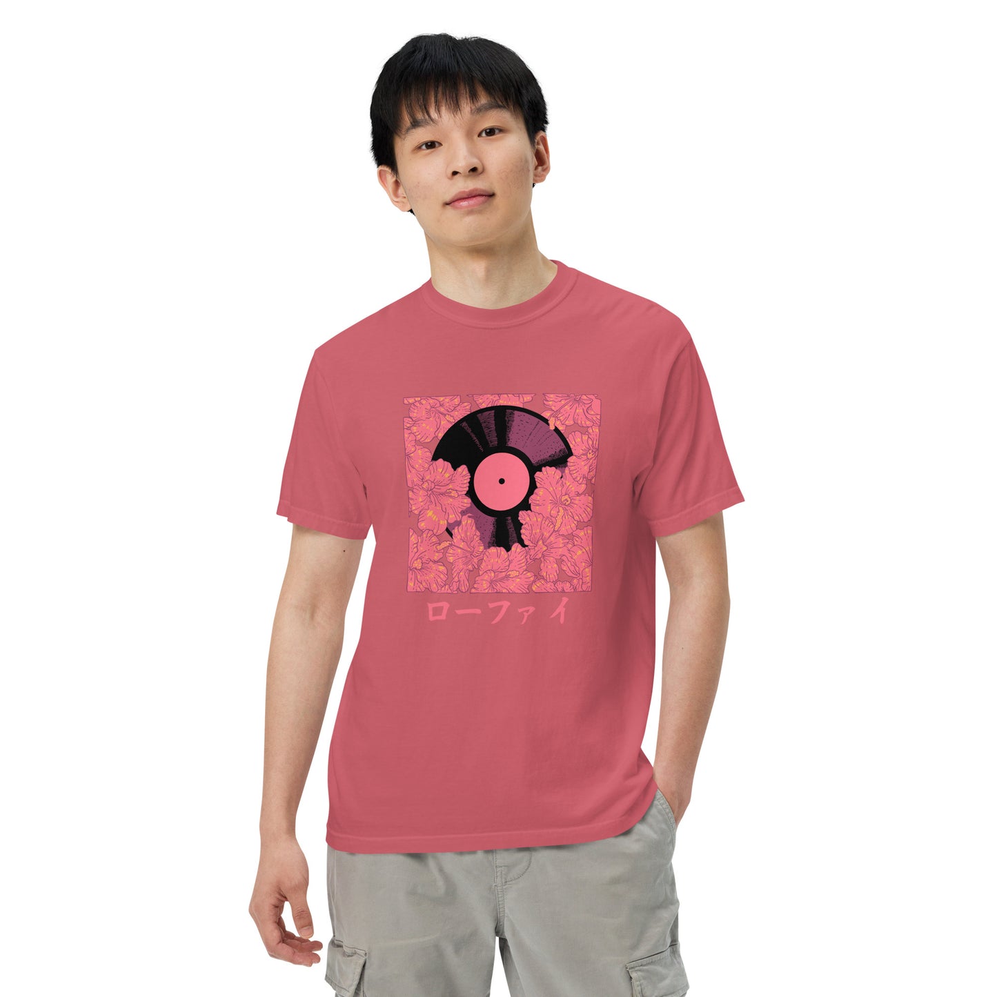 Vinyl Hibiscus Men’s Garment-Dyed Heavyweight T-Shirt