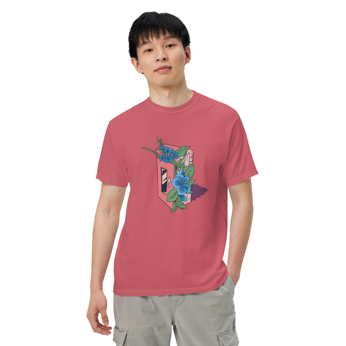 Hibiscus Cassette Men’s Garment-Dyed Heavyweight T-Shirt