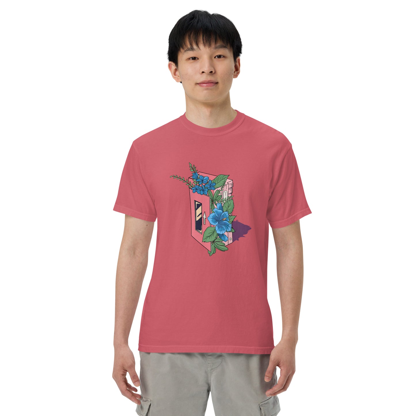 Hibiscus Cassette Men’s Garment-Dyed Heavyweight T-Shirt