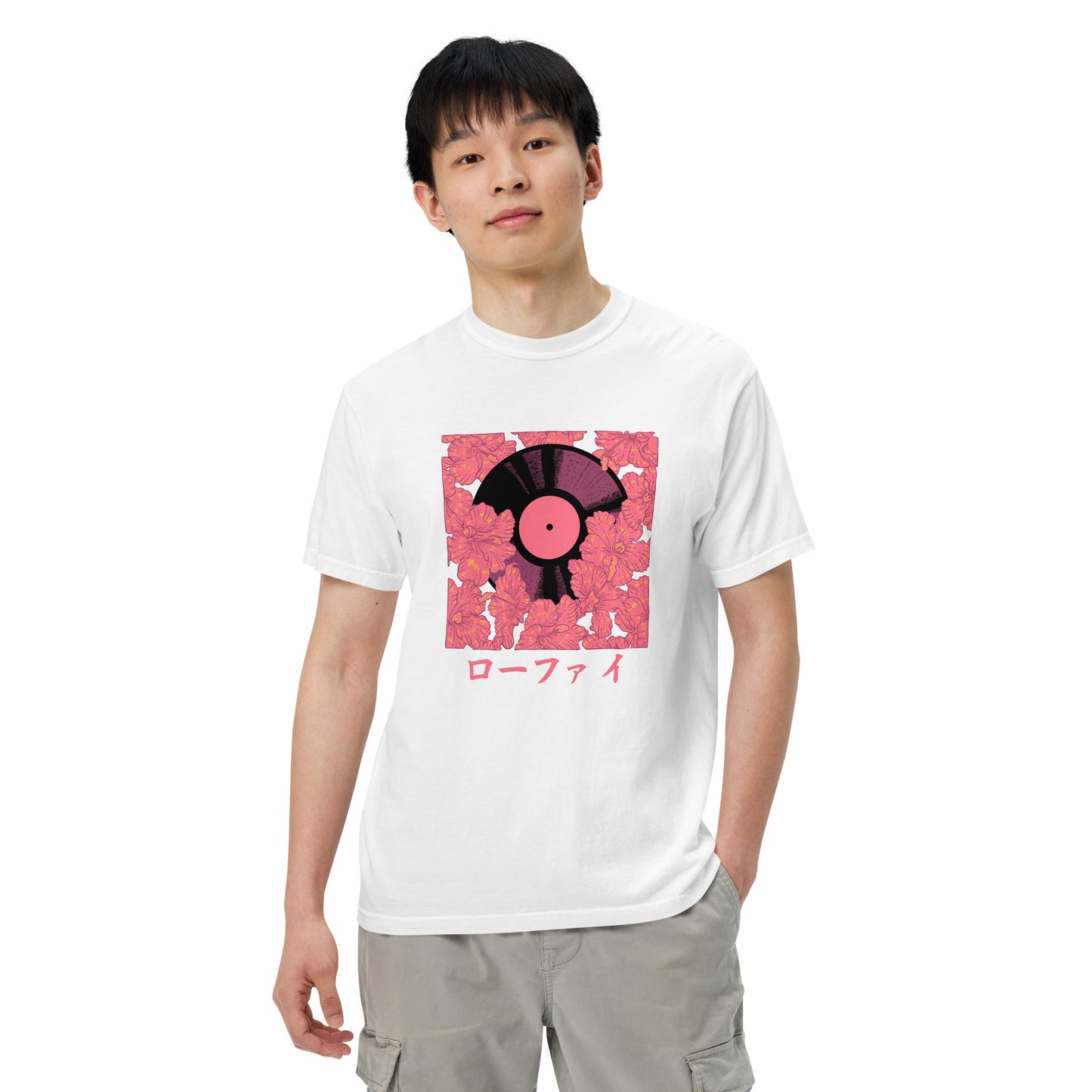 Vinyl Hibiscus Men’s Garment-Dyed Heavyweight T-Shirt