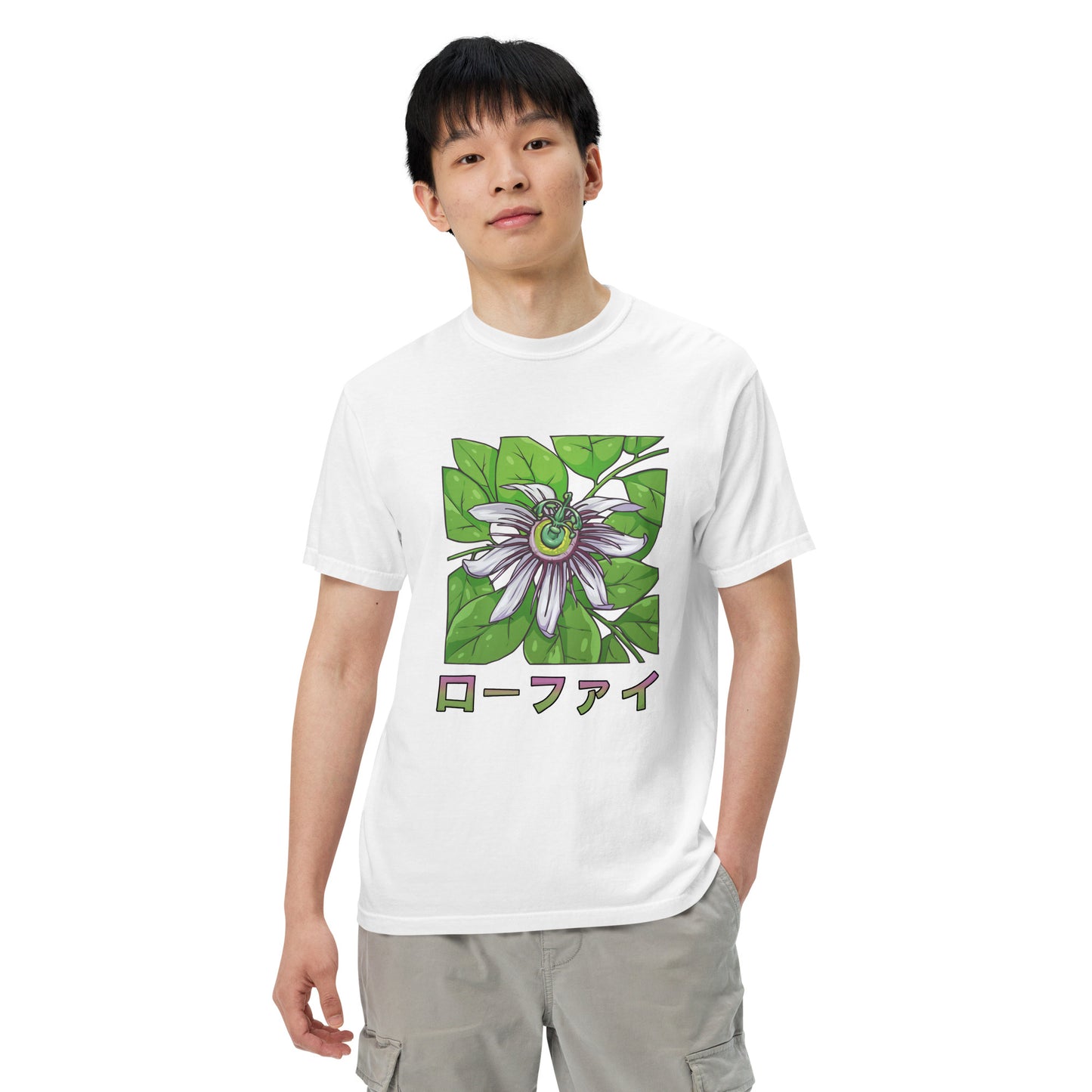 Passionfruit Flower Men’s Garment-Dyed Heavyweight T-Shirt