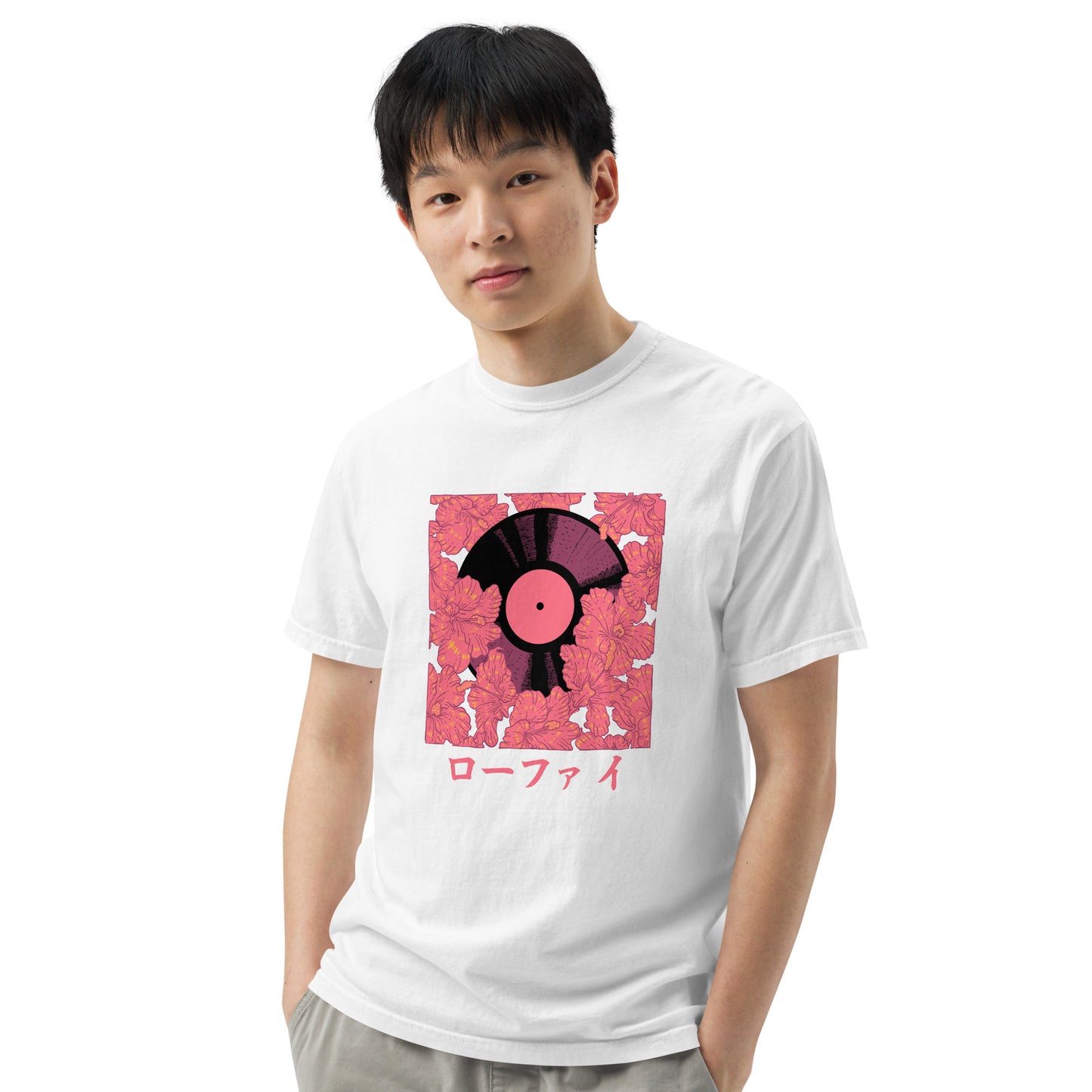 Vinyl Hibiscus Men’s Garment-Dyed Heavyweight T-Shirt