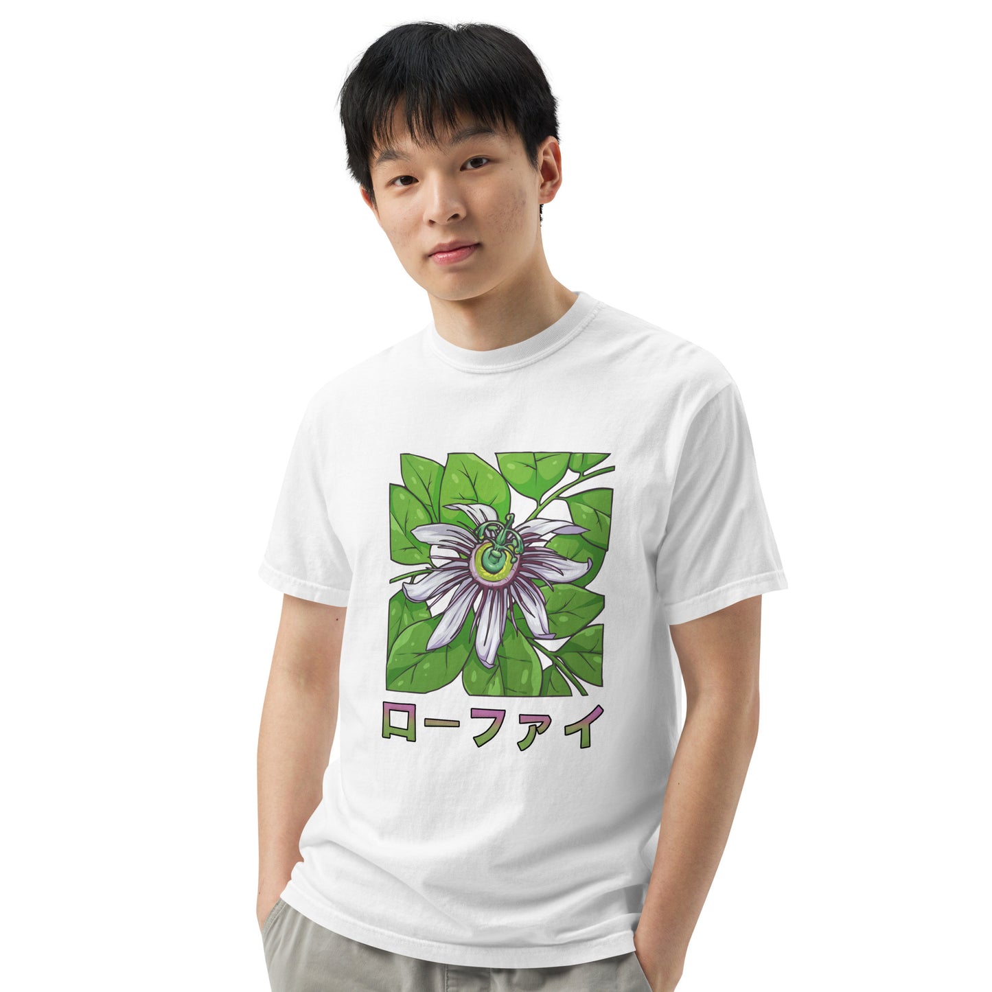 Passionfruit Flower Men’s Garment-Dyed Heavyweight T-Shirt