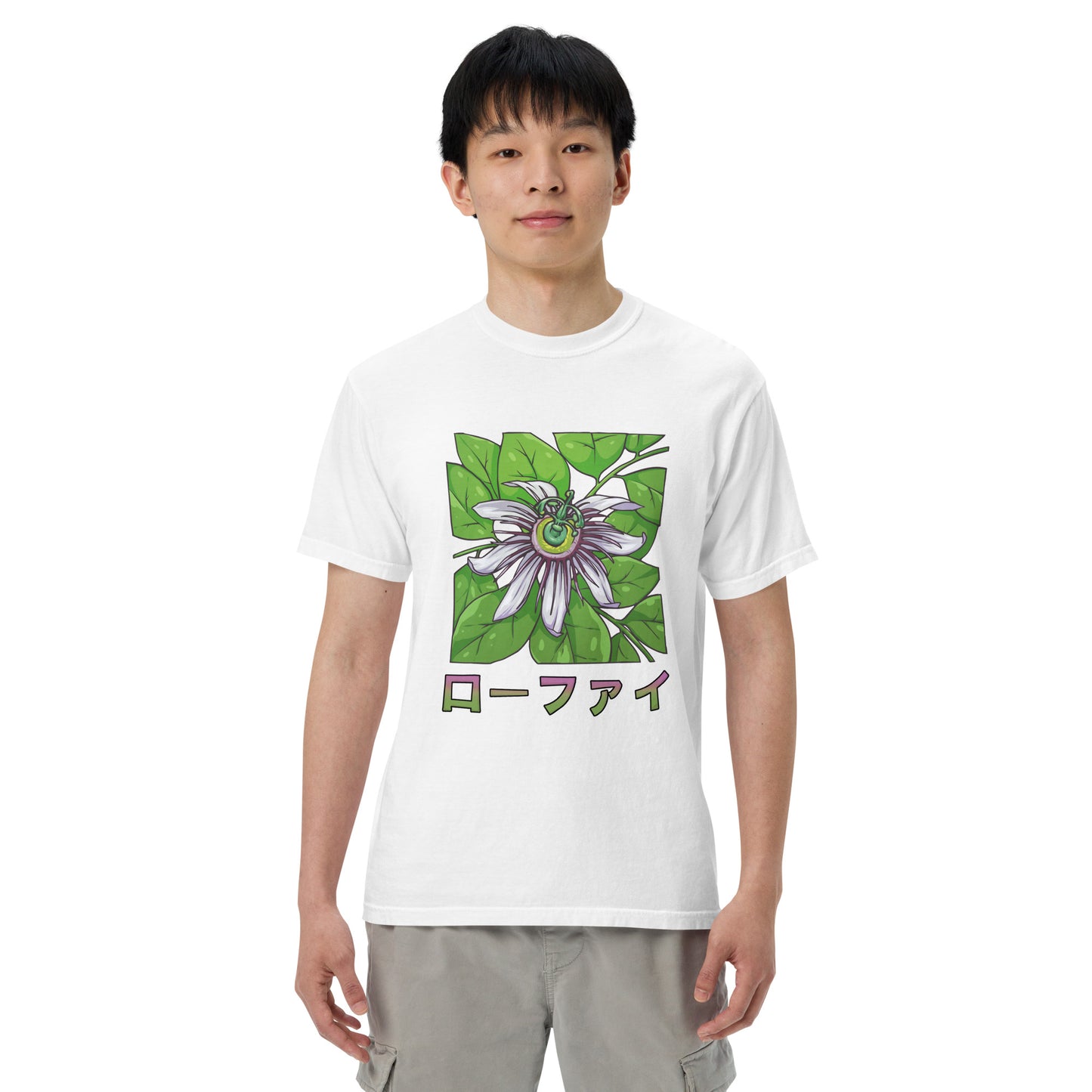 Passionfruit Flower Men’s Garment-Dyed Heavyweight T-Shirt